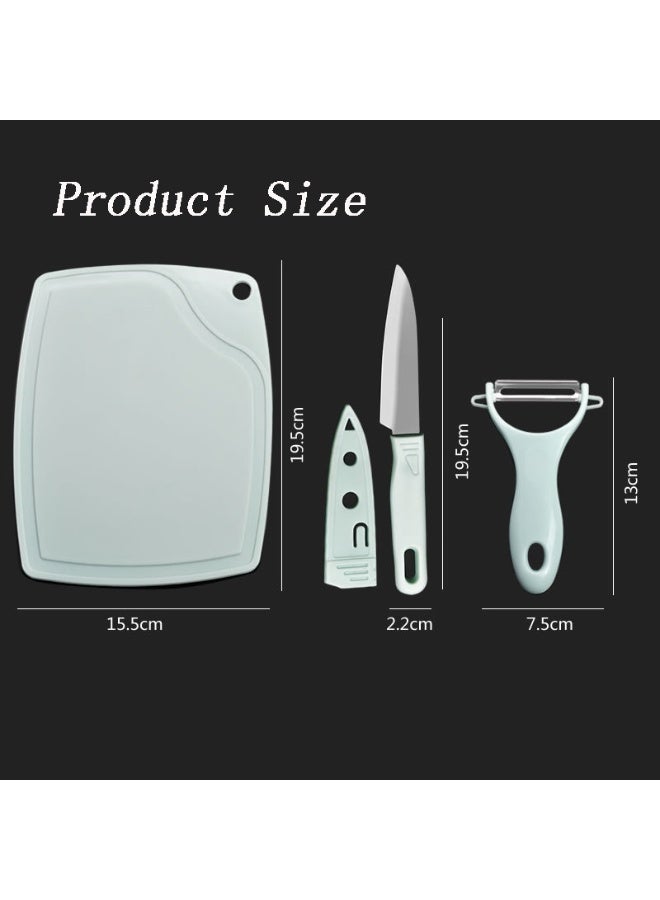 هومستر مجموعة مطبخ 3 قطع - سكين الفواكه ، مقشرة ، ومجلس القطع ، وغسالة صحون آمنة غير انزلاق قطع المجلس للفواكه والخضروات - Image 2