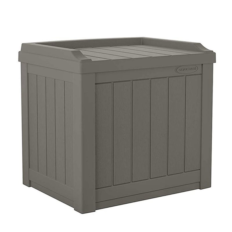 Suncast Outdoor Storage Box - 22 Gallon Stone Gray Resin Outdoor Deck Box with Seat, Weatherproof Patio Storage Bin Container for Keeping Cushions, Tools, & Towels for Pool, Yard, & Garden - Image 1