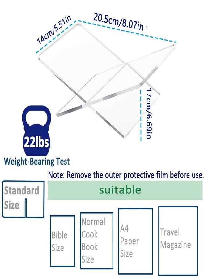 Acrylic Book Stand, Functional Clear Extra Thick Acrylic Book Display Stand, Book Stand for Reading, Book Holder for Open and Closed Books - Image 2
