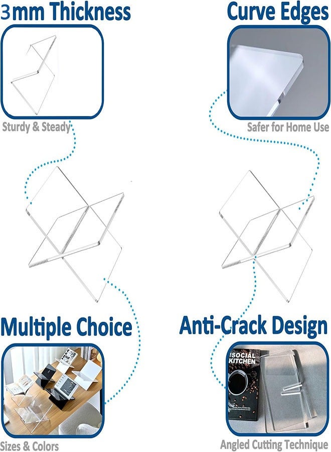 Acrylic Book Stand, Functional Clear Extra Thick Acrylic Book Display Stand, Book Stand for Reading, Book Holder for Open and Closed Books - Image 3