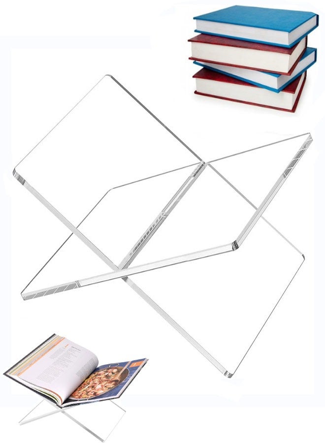 Acrylic Book Stand, Functional Clear Extra Thick Acrylic Book Display Stand, Book Stand for Reading, Book Holder for Open and Closed Books - Image 1