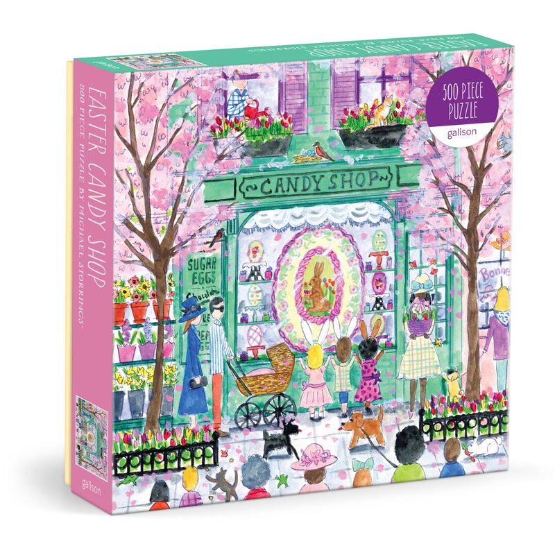 Galison Easter Candy Shop 500 Piece Michael Storrings Jigsaw Puzzle Featuring Beautiful Artwork of an Easter Candy Confectionery - Image 2