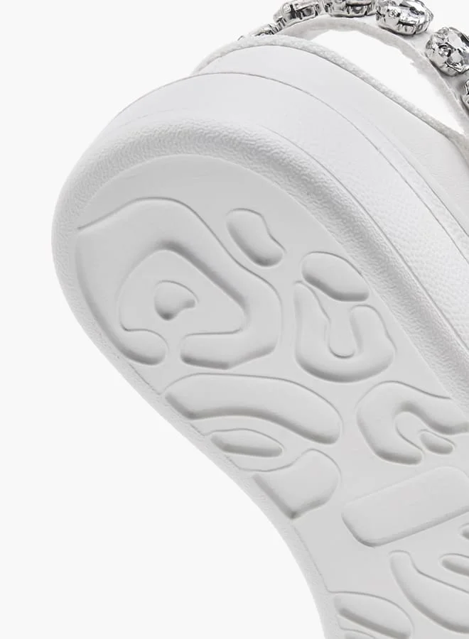 Celeste Girls' Embellished Sneakers with Lace-Up Detail