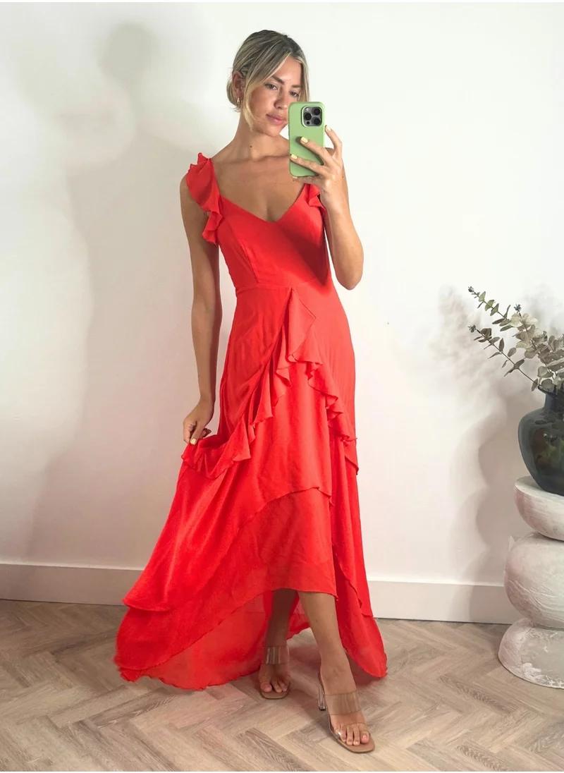 Style Cheat Bella Ruffle Detail Maxi Dress