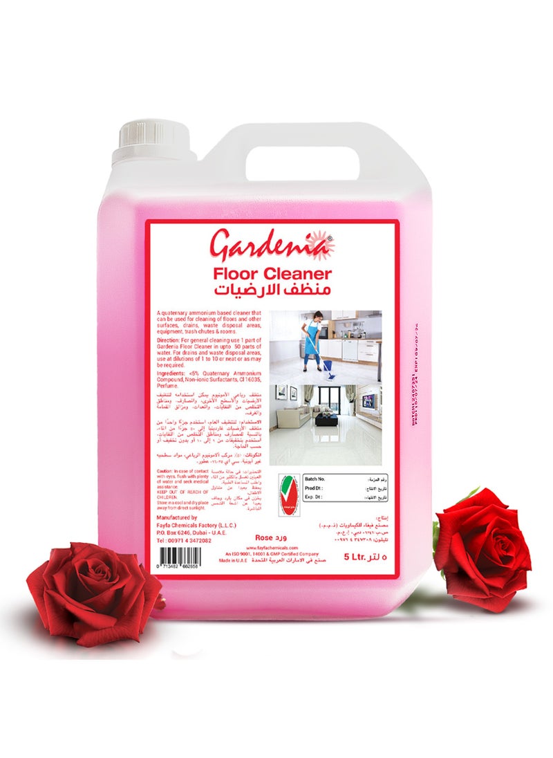Gardenia - Gardenia Floor Cleaner Liquid - Rose Scent, Powerful Cleaning Liquid, Sparkling Clean Interior & Germ Protection,(5L) - Image 1