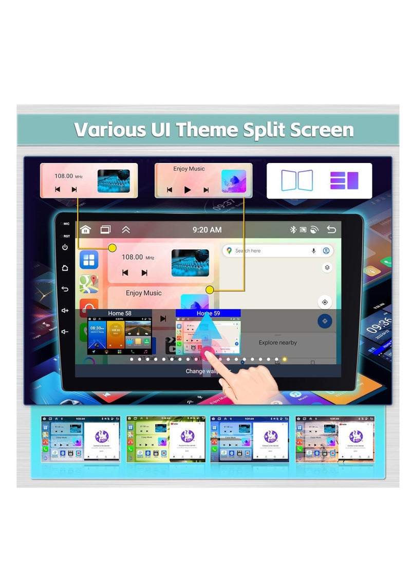 ستيريو سيارة 8-Core 4+64GB Android 13 لسيارة Hyundai Santa Fe IX45 2013-2017، راديو بشاشة تعمل باللمس عالية الدقة مقاس 9 بوصات مع Carplay لاسلكي، ونظام ملاحة GPS، وبلوتوث، وDSP، وFM RDS، وكاميرا احتياطية - Image 5