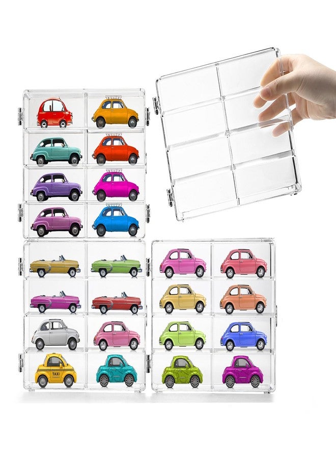 Frcctre 4 Pack Acrylic Display Case for 1/64 Scale Matchbox Wheels Toy, 32 Slots Toy Cars Storage Organizer Box with Clear Dustproof Cover, 7.5 X 6.75 X 1.75 Inches - Image 3