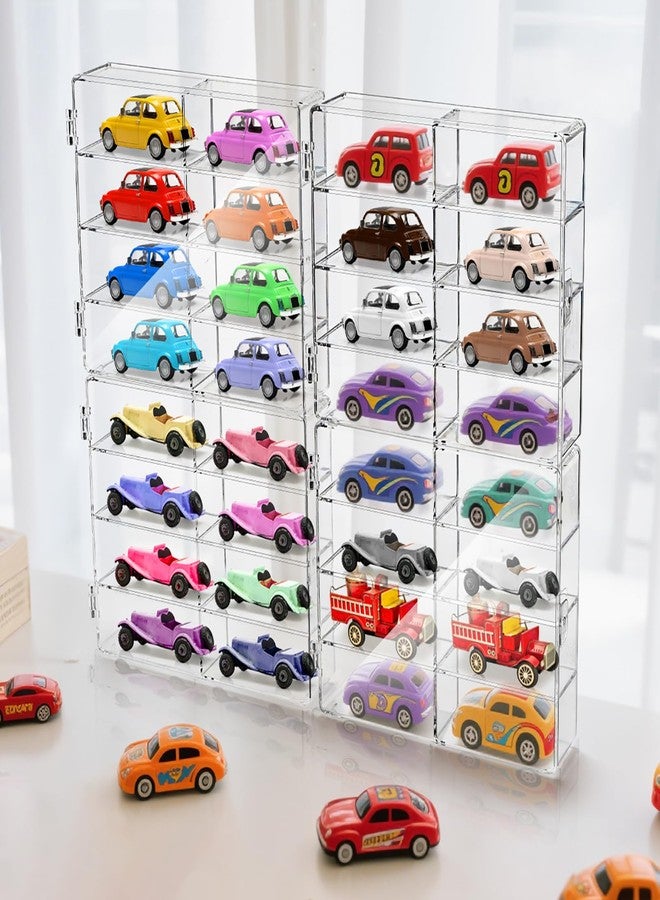 Frcctre 4 Pack Acrylic Display Case for 1/64 Scale Matchbox Wheels Toy, 32 Slots Toy Cars Storage Organizer Box with Clear Dustproof Cover, 7.5 X 6.75 X 1.75 Inches - Image 1
