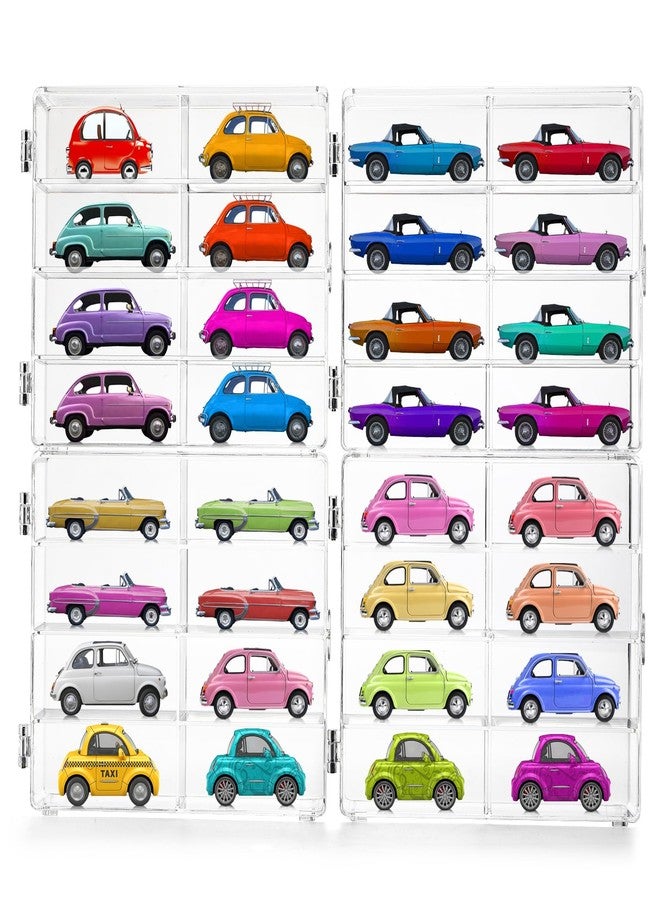 Frcctre 4 Pack Acrylic Display Case for 1/64 Scale Matchbox Wheels Toy, 32 Slots Toy Cars Storage Organizer Box with Clear Dustproof Cover, 7.5 X 6.75 X 1.75 Inches - Image 5
