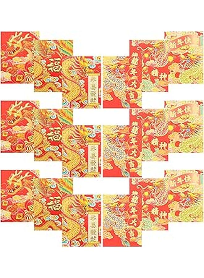 Chinese Lunar Year Dragon Red Envelopes 30pcs Short Size Lucky Money Packets - Image 1