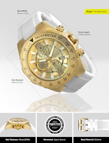 Invicta Men's 24578 Aviator Analog Display Quartz White Watch - Image 3