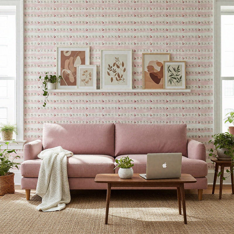 Flutesan 3 Pcs Miniature Dollhouse Wallpaper and Flooring Peel and Stick 1:12 Scale Self Adhesive Doll House Wallpaper DIY Mini Dollhouse Accessories 8.27 x 11.69 Inch(Pink Flower) - Image 5