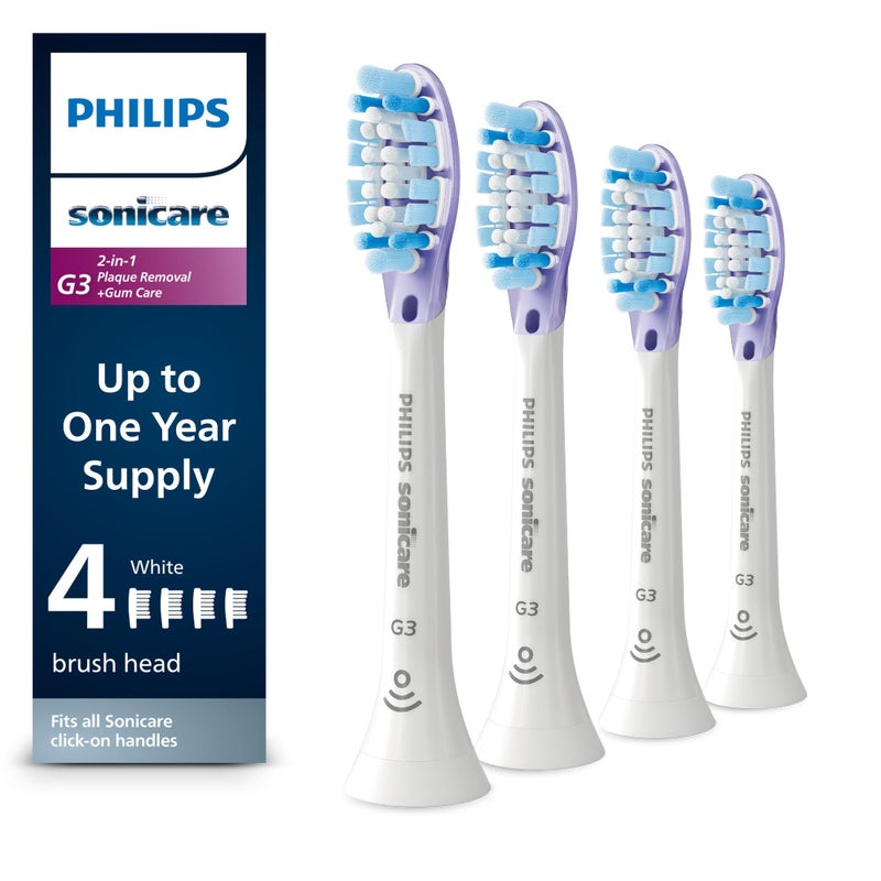 Philips Sonicare G3 TwoinOne Genuine Replacement Electric Toothbrush Heads White 4 Pack One Year Supply HX905465 - Image 2