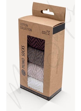 Mono Socks Women's Zigzag Patterned Boxed Women's Socket Socks  - Image 2