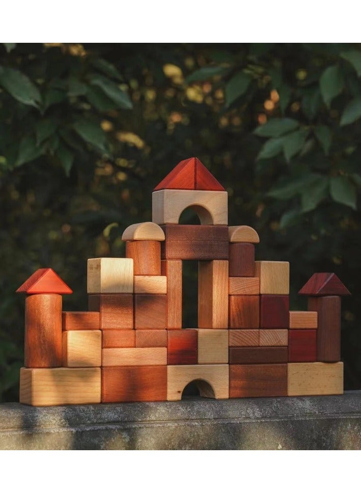 general Log wood building block baby large particles puzzle assembly early education children's toys wooden environmental protection can bite solid wood - Image 2