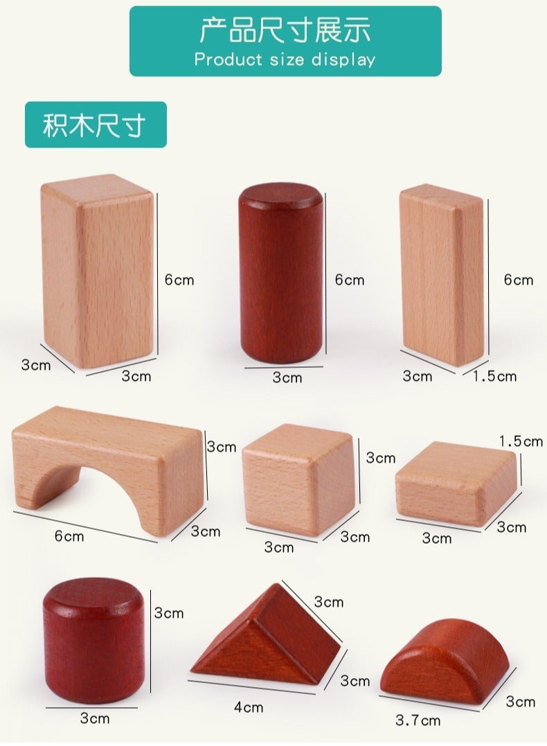 general Log wood building block baby large particles puzzle assembly early education children's toys wooden environmental protection can bite solid wood - Image 5