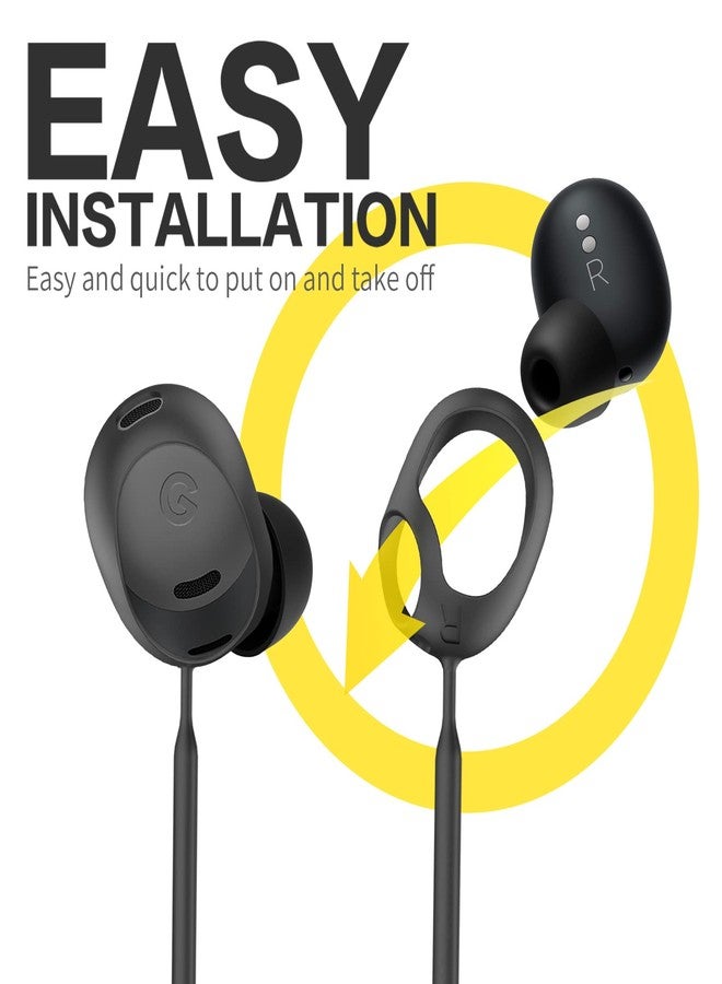 WOFRO Anti-Lost Strap for Google Pixel Buds Pro Earbuds (2022), Sports Soft Silicone Lanyard Accessories Compatible with Google Pixel Buds Pro - Noise Canceling Earbuds Neck Rope Cord (Black) - Image 4