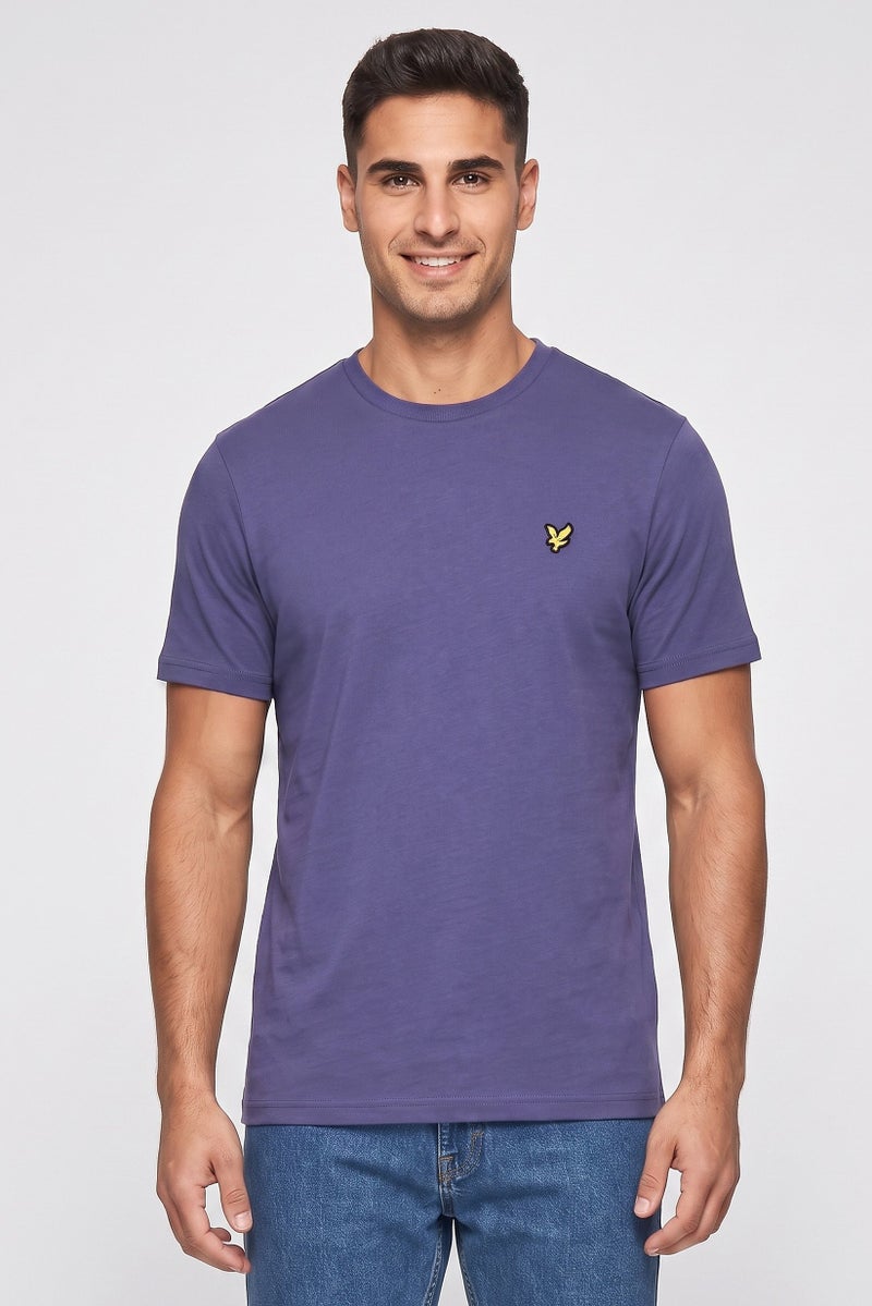 Lyle & Scott Men Crew Neck Short Sleeve Embroidered Logo T-Shirt, Navy - Image 1