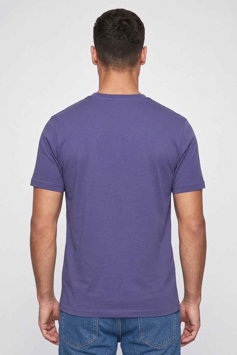 Lyle & Scott Men Crew Neck Short Sleeve Embroidered Logo T-Shirt, Navy - Image 4