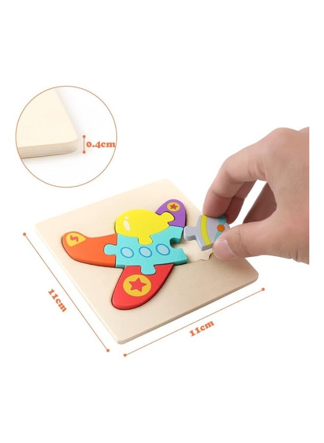 زيد ألغاز الصور المقطوعة الخشبية للحيوانات للأطفال الصغار - مجموعة ألغاز ثلاثية الأبعاد من 12 قطعة، ألعاب تعليمية للأطفال والرضع، هدية للنمو المبكر - Image 3