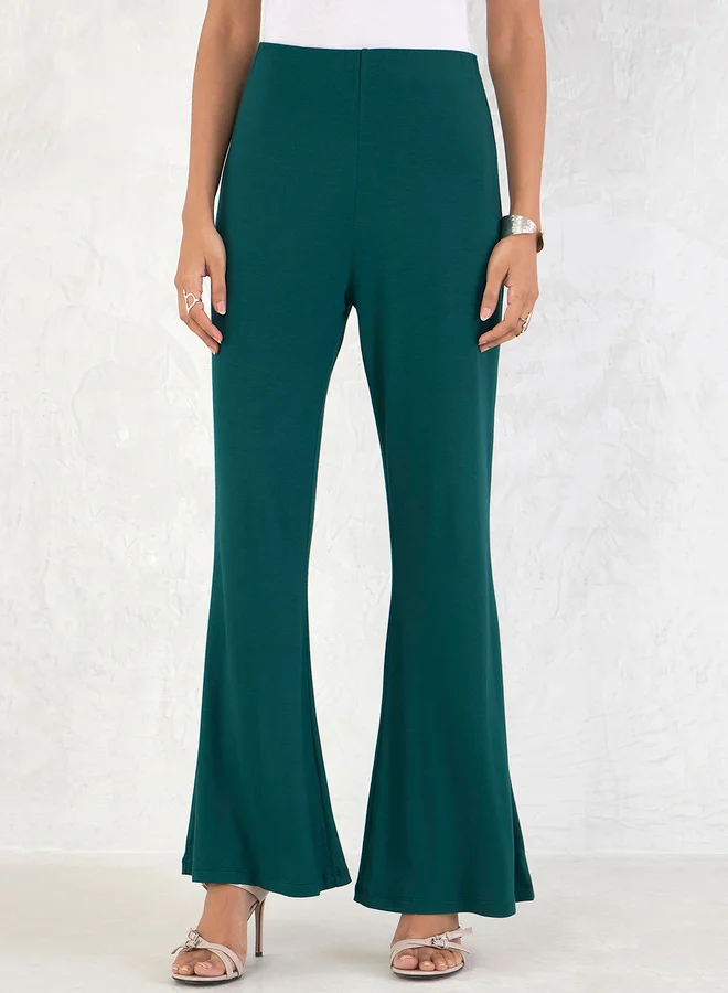 Femmella Femmella Elastic Waistband Knit Flared Pants