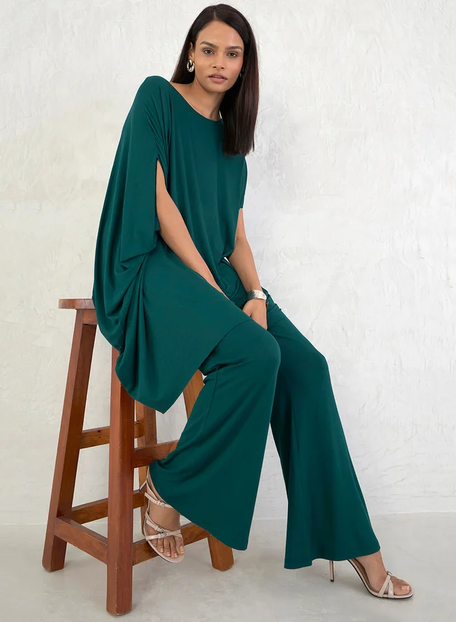 Femmella Femmella Elastic Waistband Knit Flared Pants