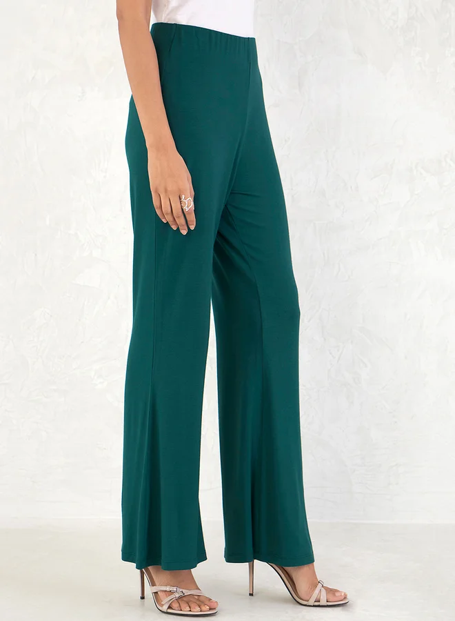 Femmella Femmella Elastic Waistband Knit Flared Pants
