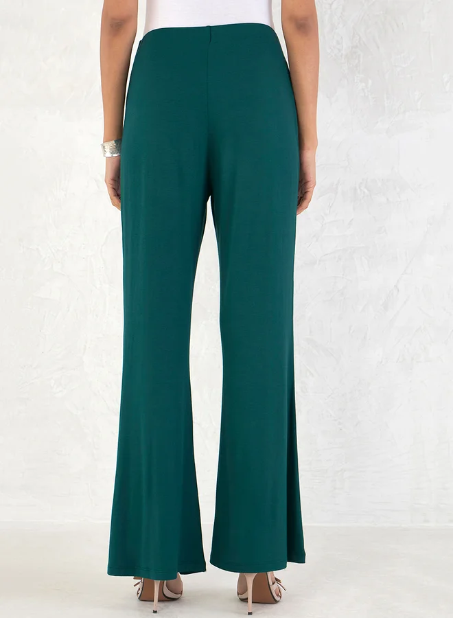 Femmella Femmella Elastic Waistband Knit Flared Pants
