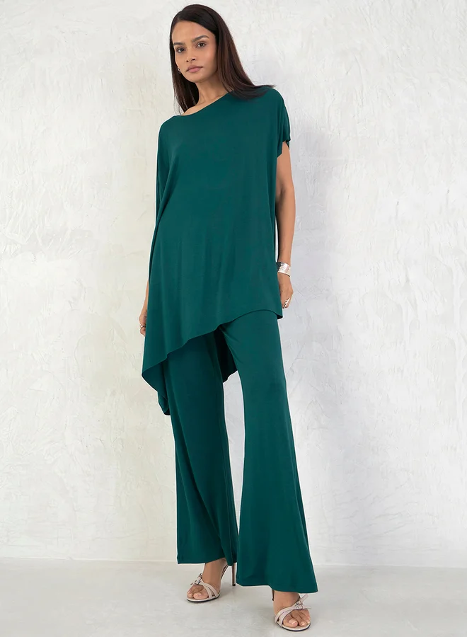 Femmella Femmella Elastic Waistband Knit Flared Pants