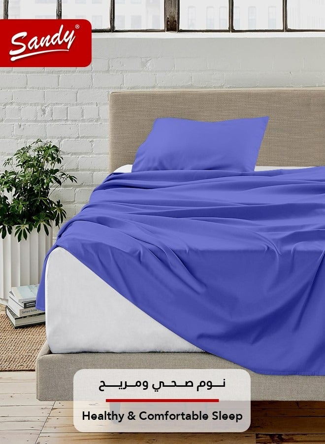 Sandy Premium Hotel Quality Flat Sheet and Pillow Case, Bed Sheet 2 Pieces Set, Soft & Breathable and Cooling, Extra Twin Size 243 x 167 cm, Nile - Image 2