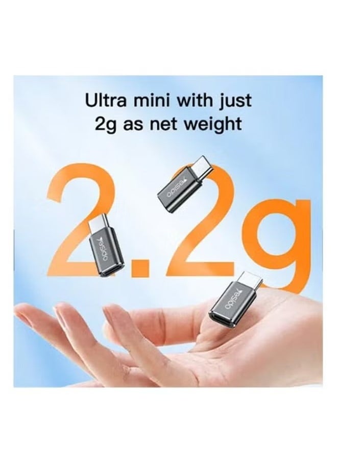 Yesido - Yesido GS22 Aluminum Alloy Fast Data Transfer Lightning to Type-C Adapter Support Type-c Devices Charge and sync - Image 1