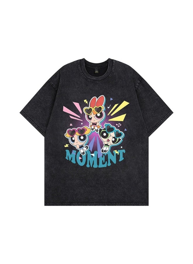 general Powerpuff Girls Printed Short Sleeve T-Shirt Soft Breathable Casual Tops Multiple Sizes Fashion Outfit for Fans - Image 1