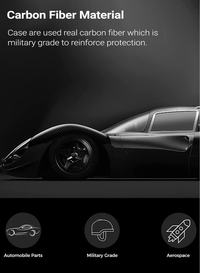 MONOCARBON Real Carbon Fiber Samsung Galaxy S23 Ultra Case Cover MagSafe Compatible Military Grade Scratch Resistant - Matte Black - Image 2