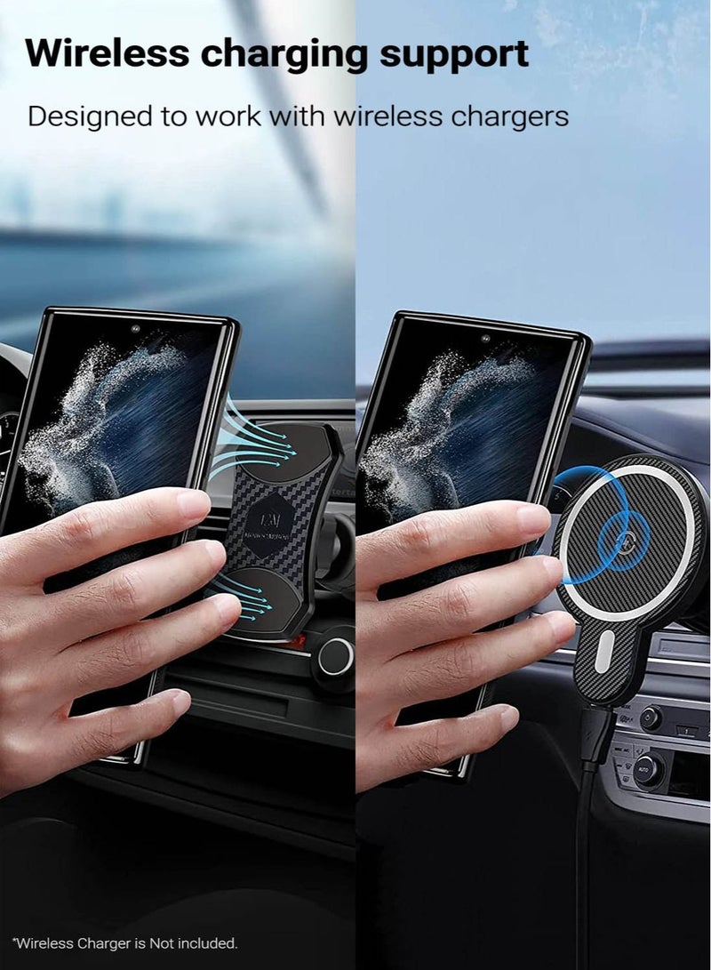 MONOCARBON Real Carbon Fiber Samsung Galaxy S23 Ultra Case Cover MagSafe Compatible Military Grade Scratch Resistant - Matte Black - Image 3