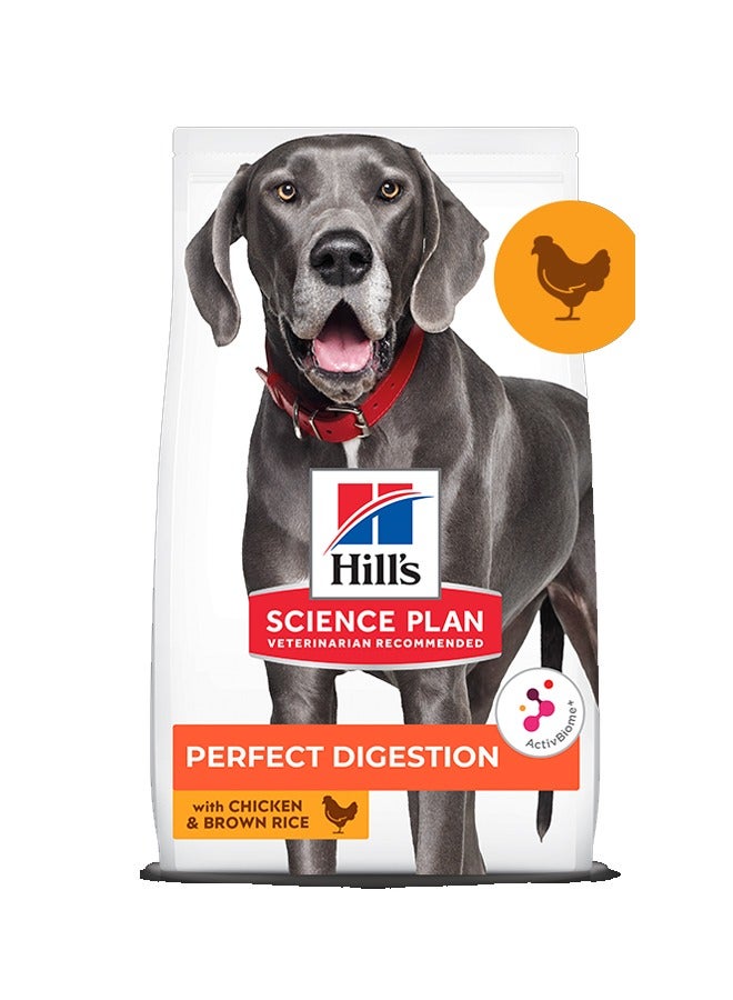 Hills طعام الكلاب البالغة من سلالة كبيرة هيلز ساينس بلان بتركيبة الهضم المثالي مع الدجاج والأرز البني - 14 كجم