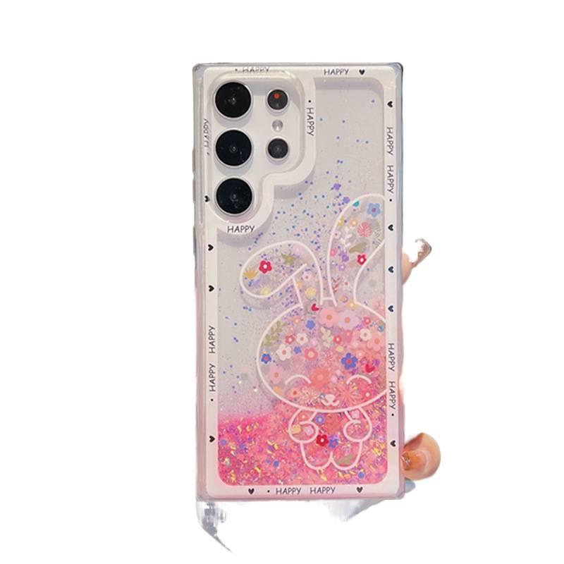 غطاء واقي بTPU باللون Flower Rabbit بتصميم زهري من مادة TPU لـ Samsung Galaxy Note8 مع تصميم كرتوني وتوهج في الظلام مع مقاوم للصدمات مع لمعان رمل متدفق للاستخدام المنزلي للسفر - Image 1