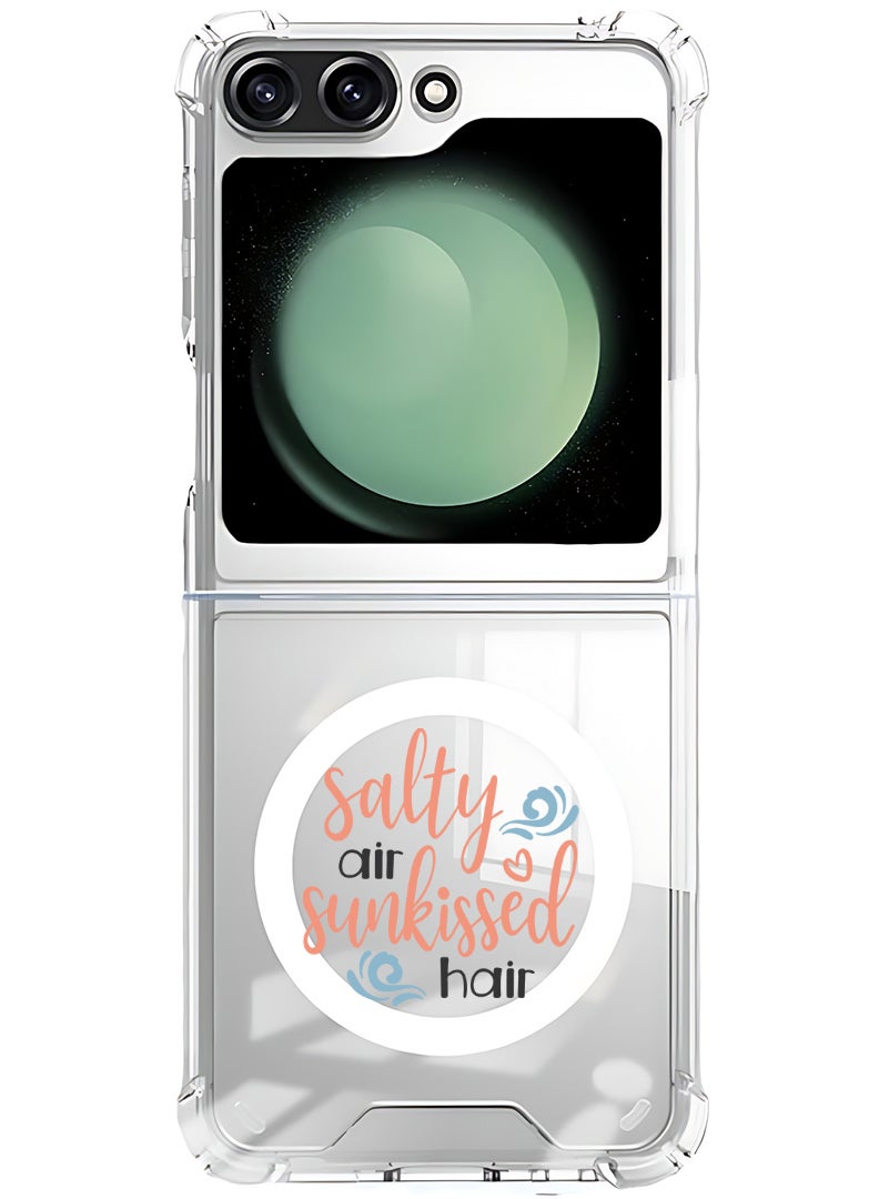 Theodor Magnetic Case for Samsung Galaxy Z Flip 5 Compatible with MagSafe Wireless Charging, Shockproof Phone Bumper Cover Salty air sunkissed air - Image 1