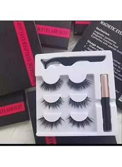 Vinayakart False Magnetic Eyelashes Artificial Hair 3 Pair False Magentic Eyelashes Free Size Eyeliner Fluid Special Tool Black  - Image 5