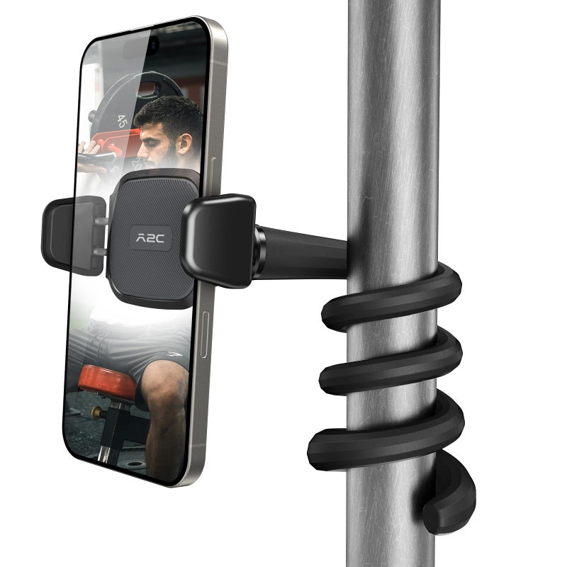 A2C Flexible Phone Holder for Treadmill, Peloton, Stroller, Shopping Cart, Desk, Portable Gooseneck 16.5â€ Long Arm Phone Mount for 4.7â€-6.9" Smartphones - Image 1