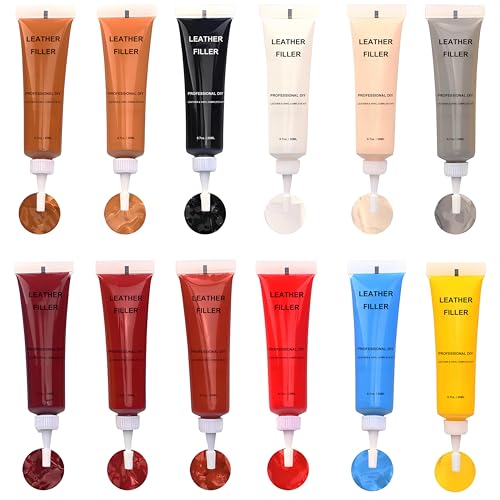 Kenbry Leather Repair Kit for Furniture12 Colors Vinyl LeatherCouch Repair Kit for Car Seats Jacket Belt Purse ShoesBoat SeatRestore Scratch Tears Burn Holes - Image 1