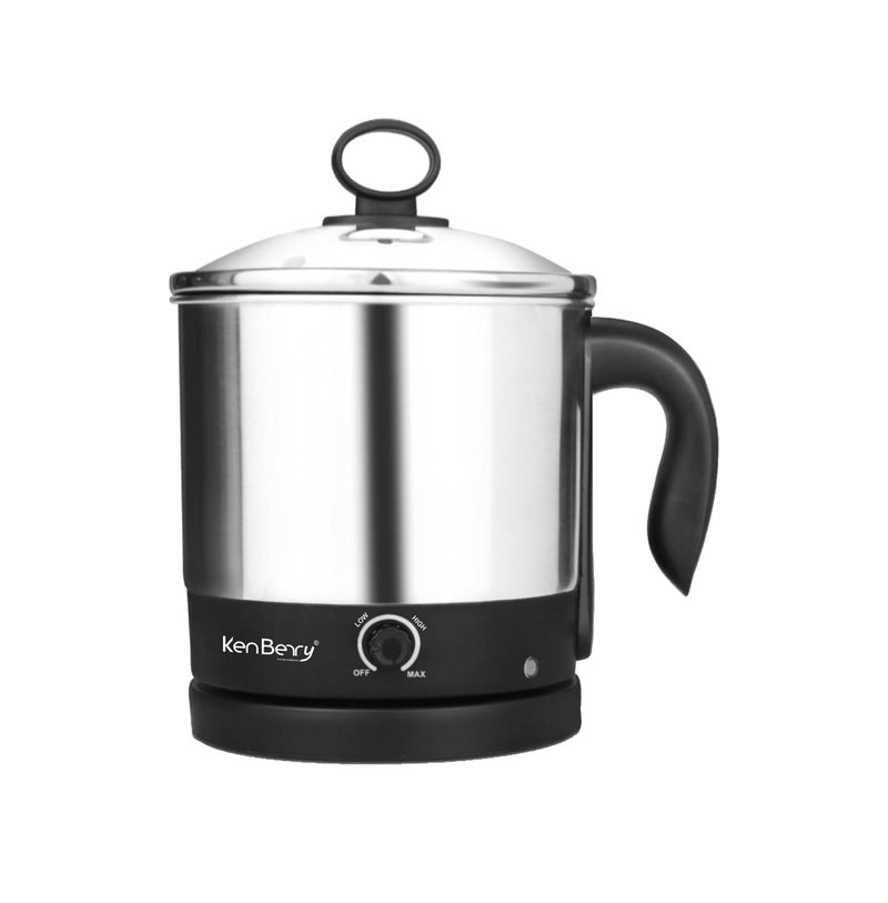 KenBerry Stainless Steel 600 Watts Handy Cook 1.8 L Multi Electric Kettle,Silver, 1.8 liter - Image 1