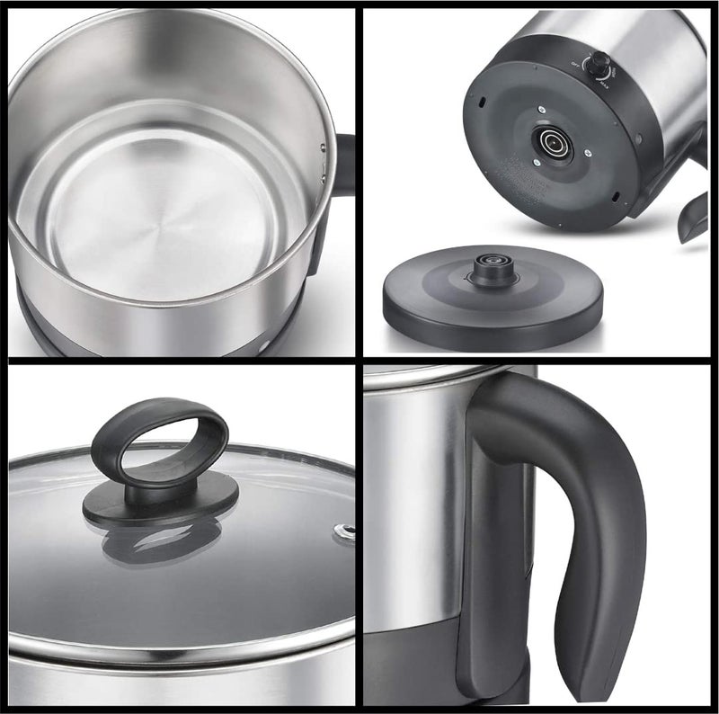 KenBerry Stainless Steel 600 Watts Handy Cook 1.8 L Multi Electric Kettle,Silver, 1.8 liter - Image 3
