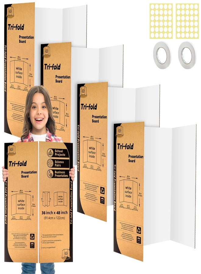 IKAYAS مجموعة من 4 لوحات عرض ثلاثية الطي، مقاس 48 × 36 بوصة، من إيكاياس، لوحات عرض بيضاء أحادية الجانب، لوحات عرض للمعارض العلمية، لوحة فوم للتركيب، الطباعة، الأعمال الفنية، العرض، المشاريع، لوازم الفصل الدراسي - Image 1