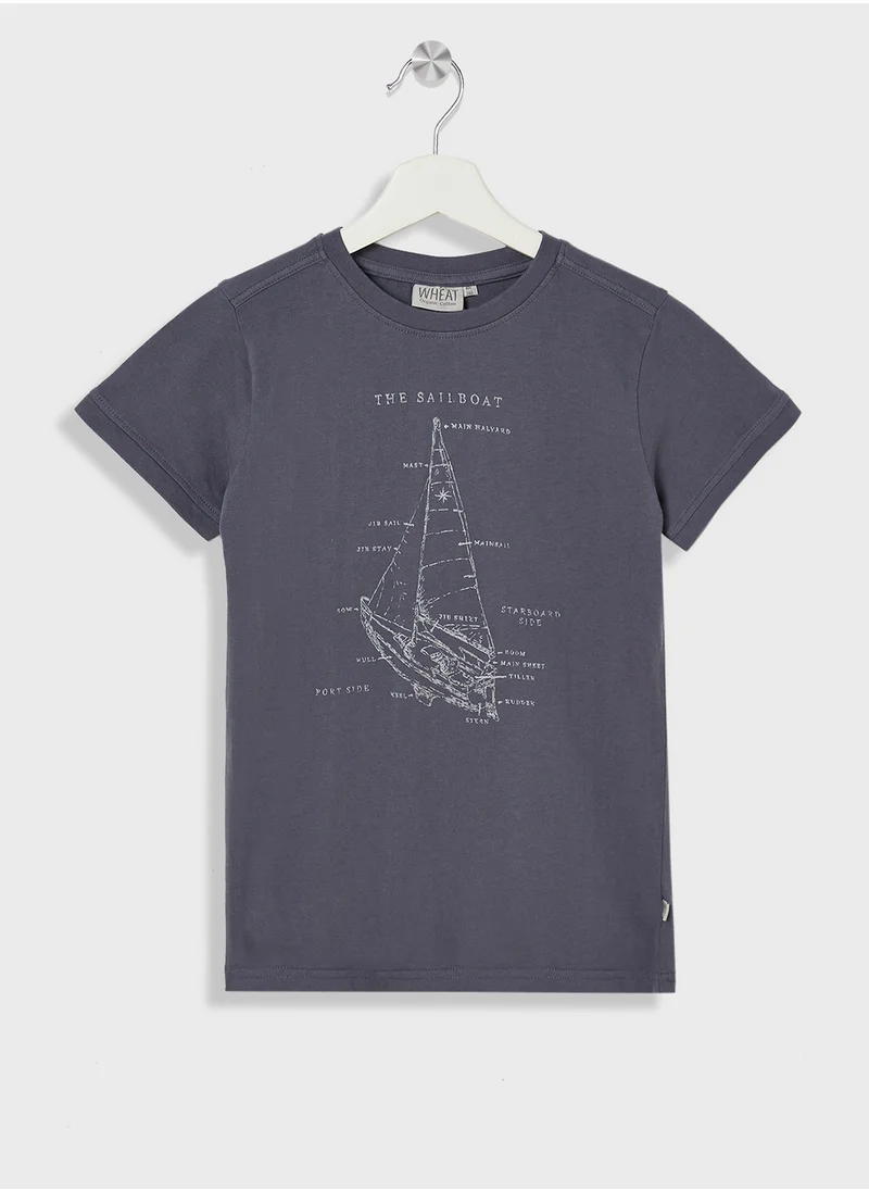 Wheat Teen Sailboat T-Shirt