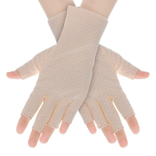 Flavizo Fingerless Sun Protection Gloves for Women Cycling Driving Beach Outdoor, Breathable Summer Hand Covers for Bike Riding - Image 1