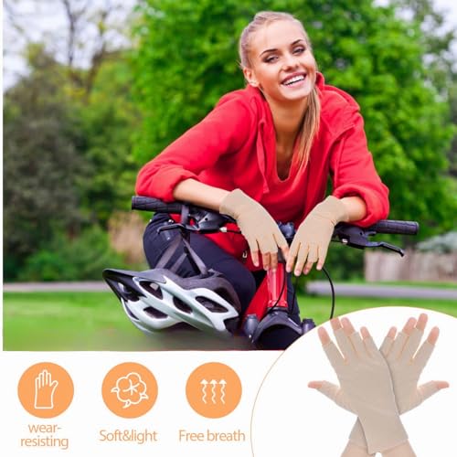 Flavizo Fingerless Sun Protection Gloves for Women Cycling Driving Beach Outdoor, Breathable Summer Hand Covers for Bike Riding - Image 5