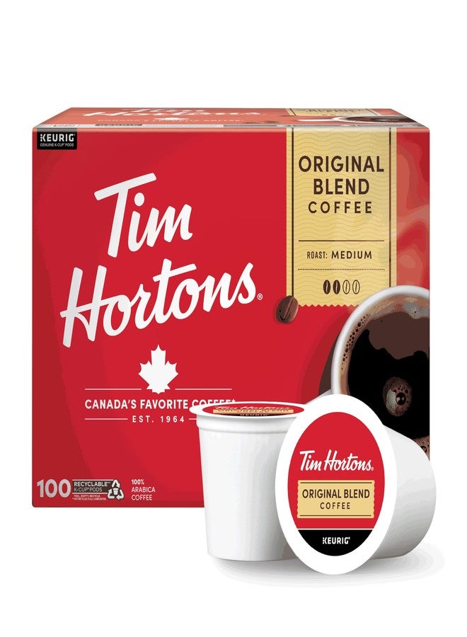 Tim Hortons Original Blend, Medium Roast Coffee, Single-Serve K-Cup Pods Compatible with Keurig Brewers, 100ct K-Cups - Image 1