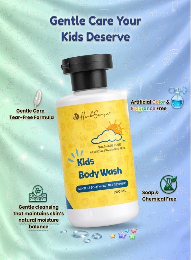Herbsense Kids Shampoo & Kids Body Wash Combo Pack, Plant Based, Pure Natural & Safe, Tear Free, (Pack of 2, 200ml x 2) For Age 1+ Years - Image 5
