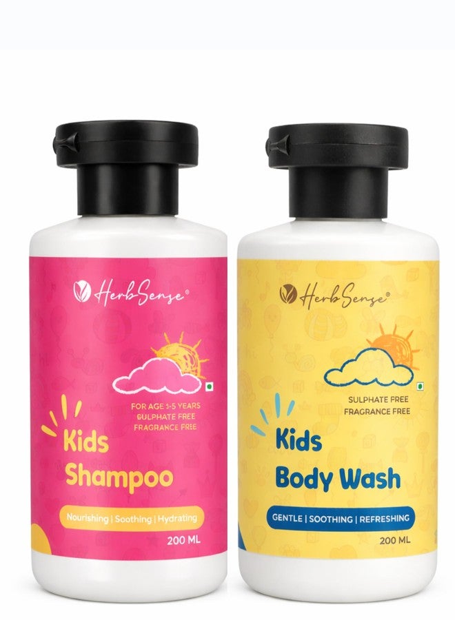 Herbsense Kids Shampoo & Kids Body Wash Combo Pack, Plant Based, Pure Natural & Safe, Tear Free, (Pack of 2, 200ml x 2) For Age 1+ Years - Image 1