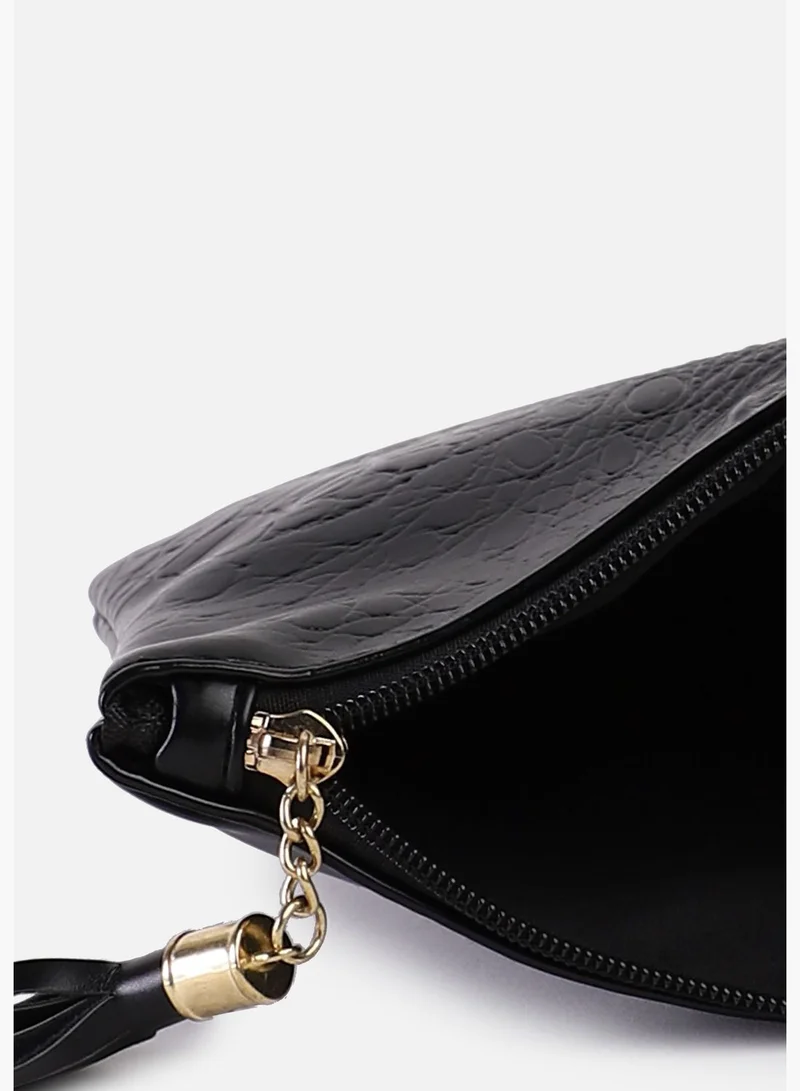 Haute Sauce Textured Casual PU Leather Mini Pouch with Zip Lock For Women